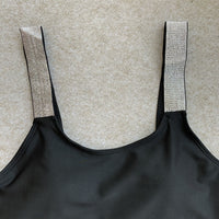 Women's Solid-Color Silvery Straps One-Piece Swimsuit by Kalea Boutique - KaleaBoutique.com