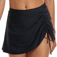 Women's High-Waist Ruched Side-Tie Swim Skirt with Built-In Briefs - KaleaBoutique.com