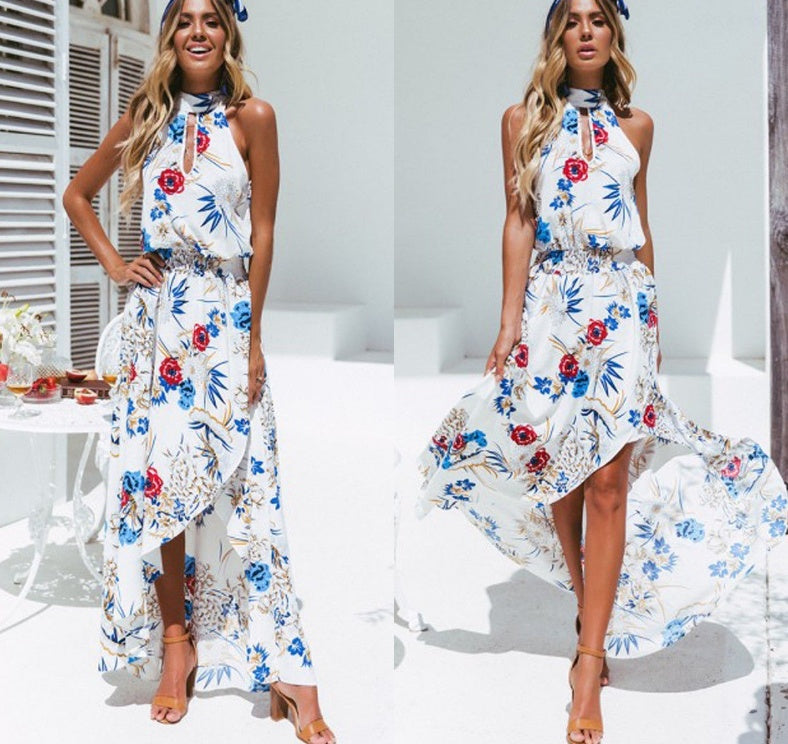 Beach Flowers Print Dress Bohemian Style Long Dress Summer - KaleaBoutique.com