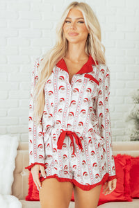 KaleaBoutique Stylish Santa & Stripes Ruffle PJ Set - KaleaBoutique.com