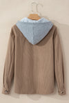 KaleaBoutique Hooded Drawstring Pockets Corduroy Shacket - KaleaBoutique.com
