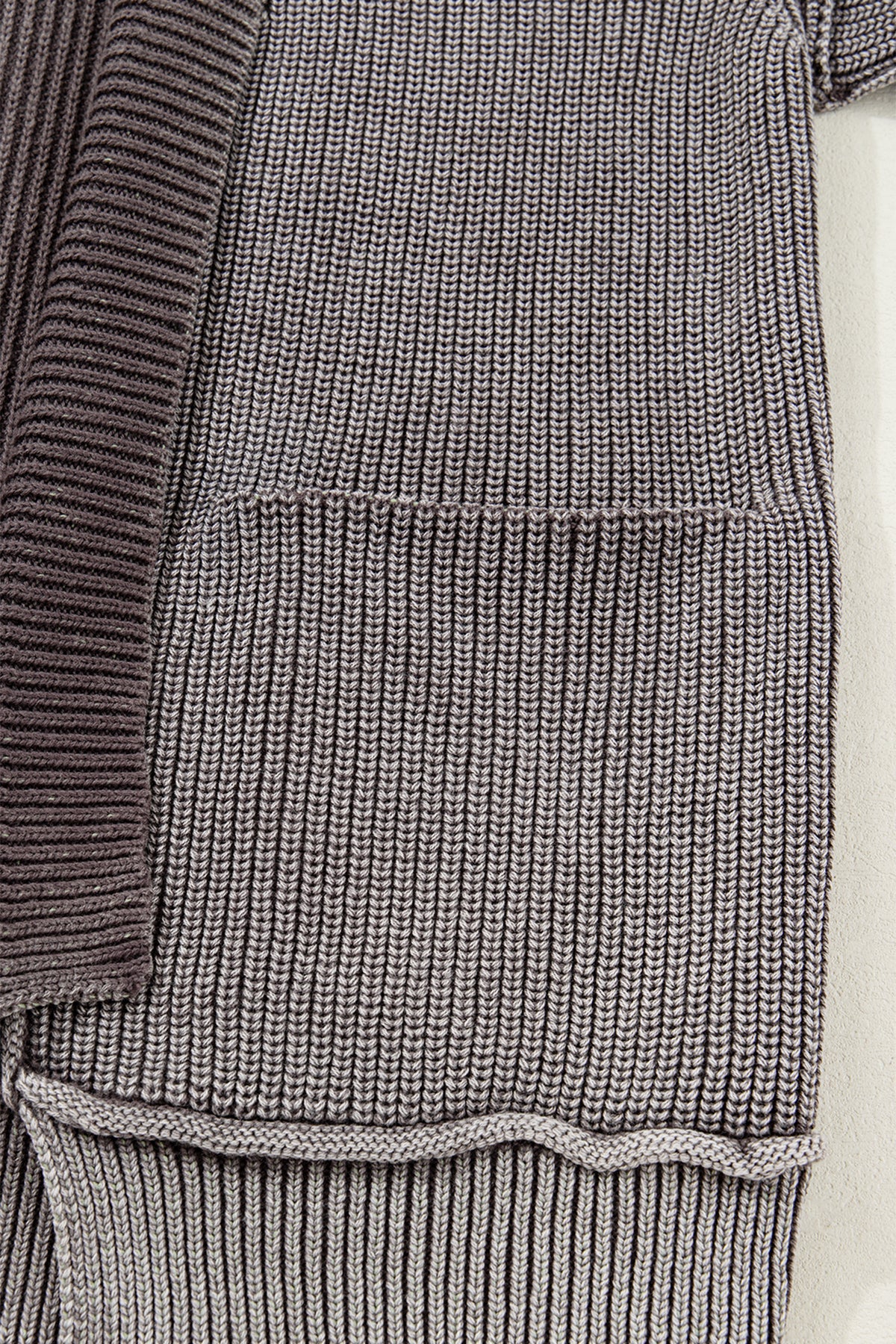 KaleaBoutique Stylish Mineral Wash Exposed Seam Patchwork Knit Open Sweater Cardigan - KaleaBoutique.com