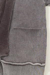 KaleaBoutique Stylish Mineral Wash Exposed Seam Patchwork Knit Open Sweater Cardigan - KaleaBoutique.com