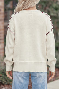 Drop Shoulder Game Day Letter Print Pullover Sweater - KaleaBoutique.com