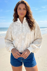 Camouflage Print Quarter-Zip Drop Shoulder Long Sleeve Sweatshirt - KaleaBoutique.com