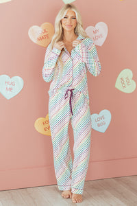 KaleaBoutique Stylish Pride Heart Print Valentines Long 2pcs Pajama Set - KaleaBoutique.com