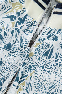 KaleaBoutique Stylish Floral Print Striped Webbing Patchwork Collar Short Sleeve Mini Dress - KaleaBoutique.com