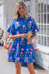 KaleaBoutique Comfortable V Neck Short Sleeve Loose Flower Dress - KaleaBoutique.com