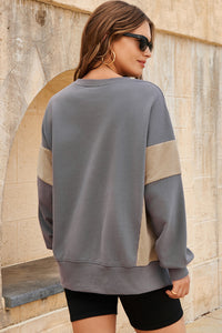 Corduroy Patched Side Slit Sweatshirt - KaleaBoutique.com
