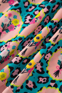 KaleaBoutique Classic Stylish Leopard Floral Short Dress - KaleaBoutique.com