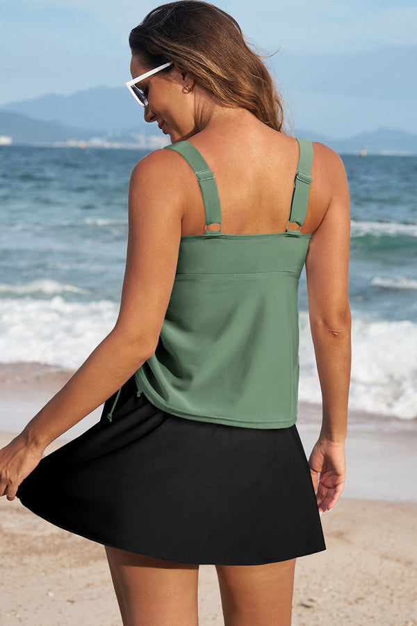 KaleaBoutique Stylish Scoop Neck Adjustable Tankini and Matching Skort Bathing Suit - KaleaBoutique.com
