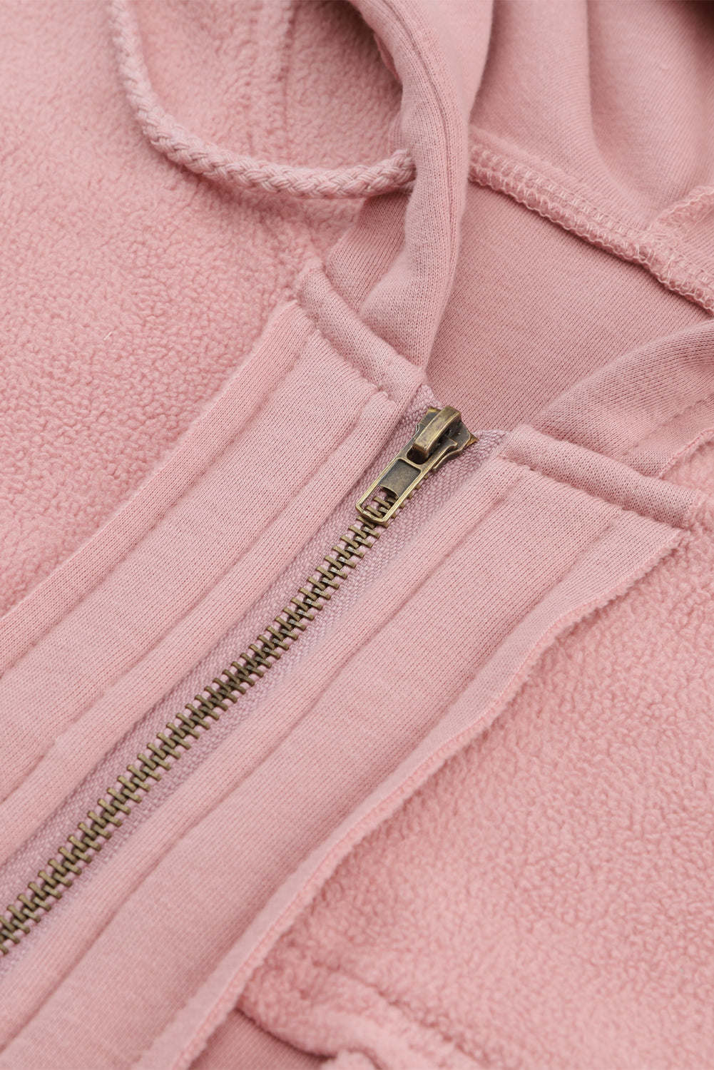Flap Pocket Drawstring Hood Zip Up Jacket - KaleaBoutique.com
