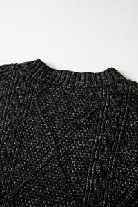 KaleaBoutique Stylish Cable Knit Drop Shoulder Loose Fit Sweater Dress - KaleaBoutique.com