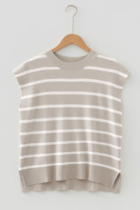 KaleaBoutique Stylish Side Slits Crewneck Short Sleeve Sweater Tee - KaleaBoutique.com