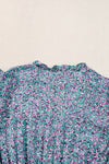 KaleaBoutique Printed V Neck Shirred Short Puff Sleeve Maxi Dress - KaleaBoutique.com