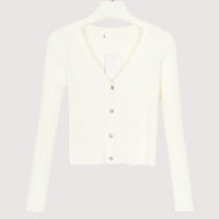 Women's Ribbed V-Neck Button-Front Cropped Cardigan - KaleaBoutique.com