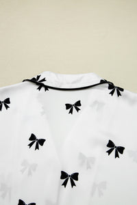 KaleaBoutique Comfortable Bows Print Two Piece Sleepwear - KaleaBoutique.com