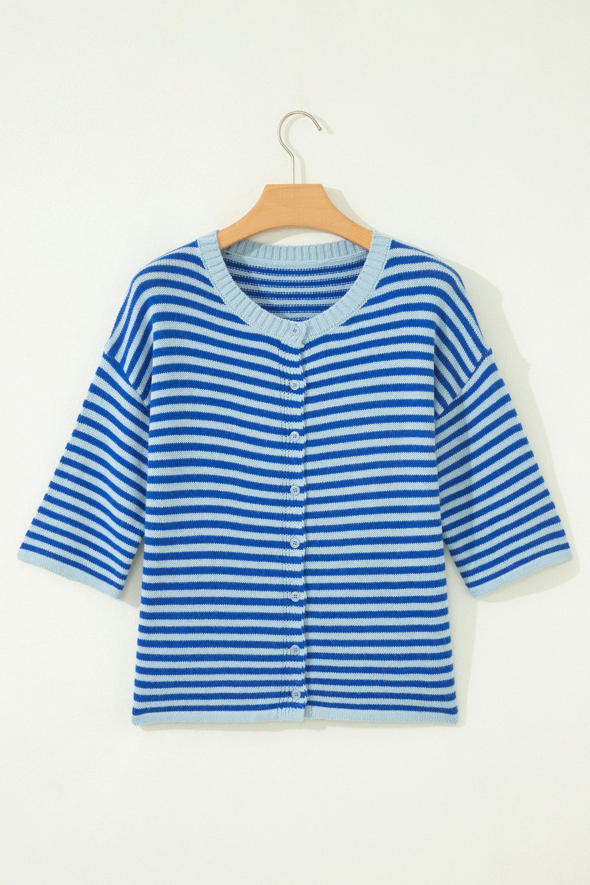 KaleaBoutique Stylish Loose Half Sleeve Knit Button Down Sweater Cardigan - KaleaBoutique.com