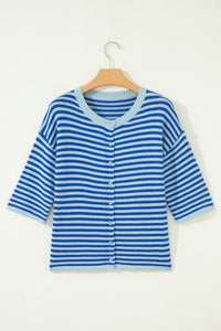 KaleaBoutique Stylish Loose Half Sleeve Knit Button Down Sweater Cardigan - KaleaBoutique.com