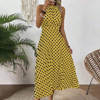 Women's Printed Halter-Neck Gathered-Waist Midi Dress - KaleaBoutique.com