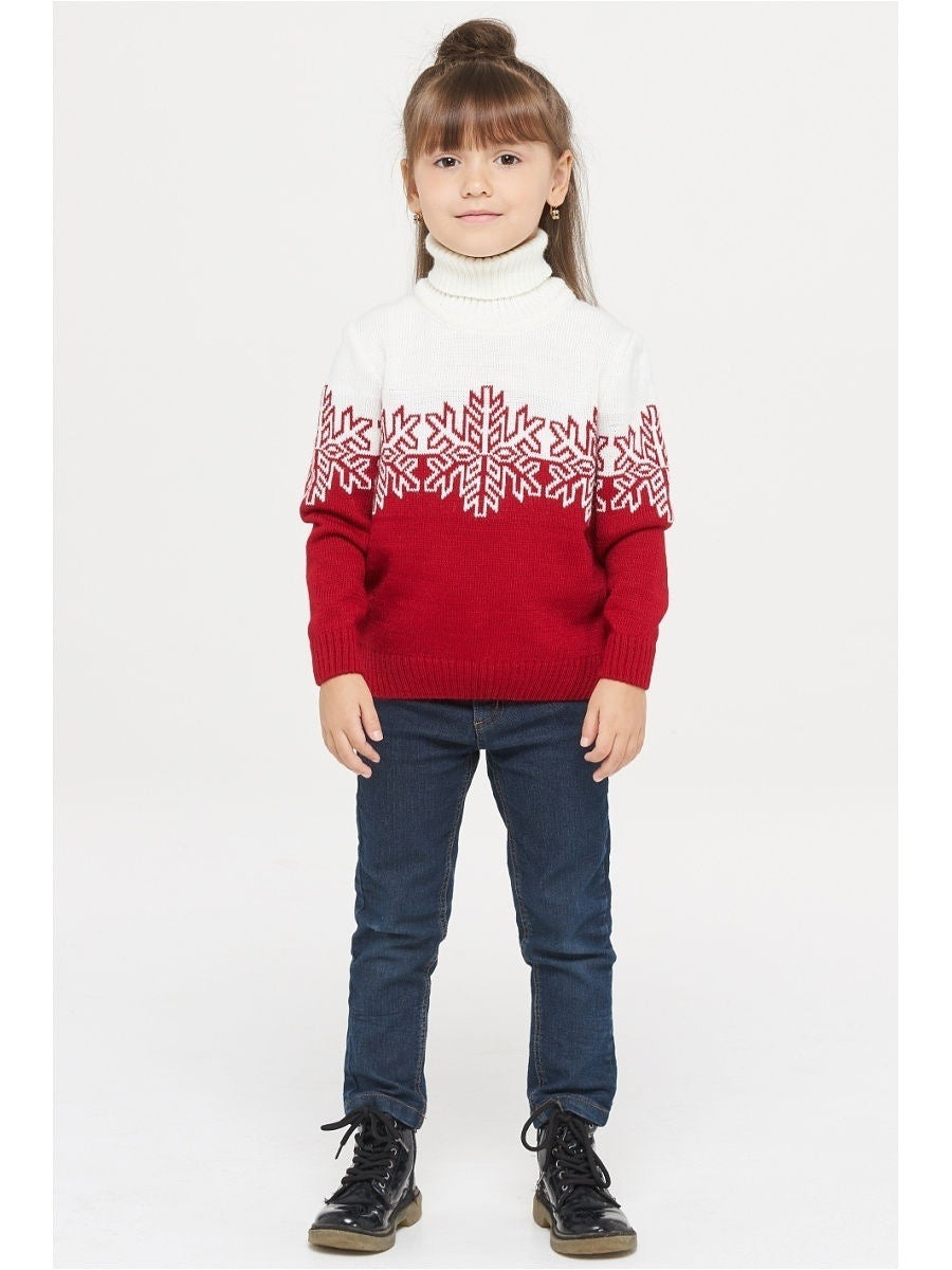 Women's Red and White Snowflake Christmas Sweater Dress & Matching Family Sweaters - KaleaBoutique.com