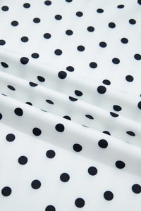 KaleaBoutique Stylish Polka Dot Print Lettuce Trim Long Sleeve Top - KaleaBoutique.com