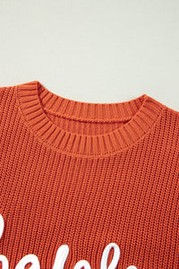 KaleaBoutique Thanksgiving Letter Graphic Crew Neck Sweater - KaleaBoutique.com