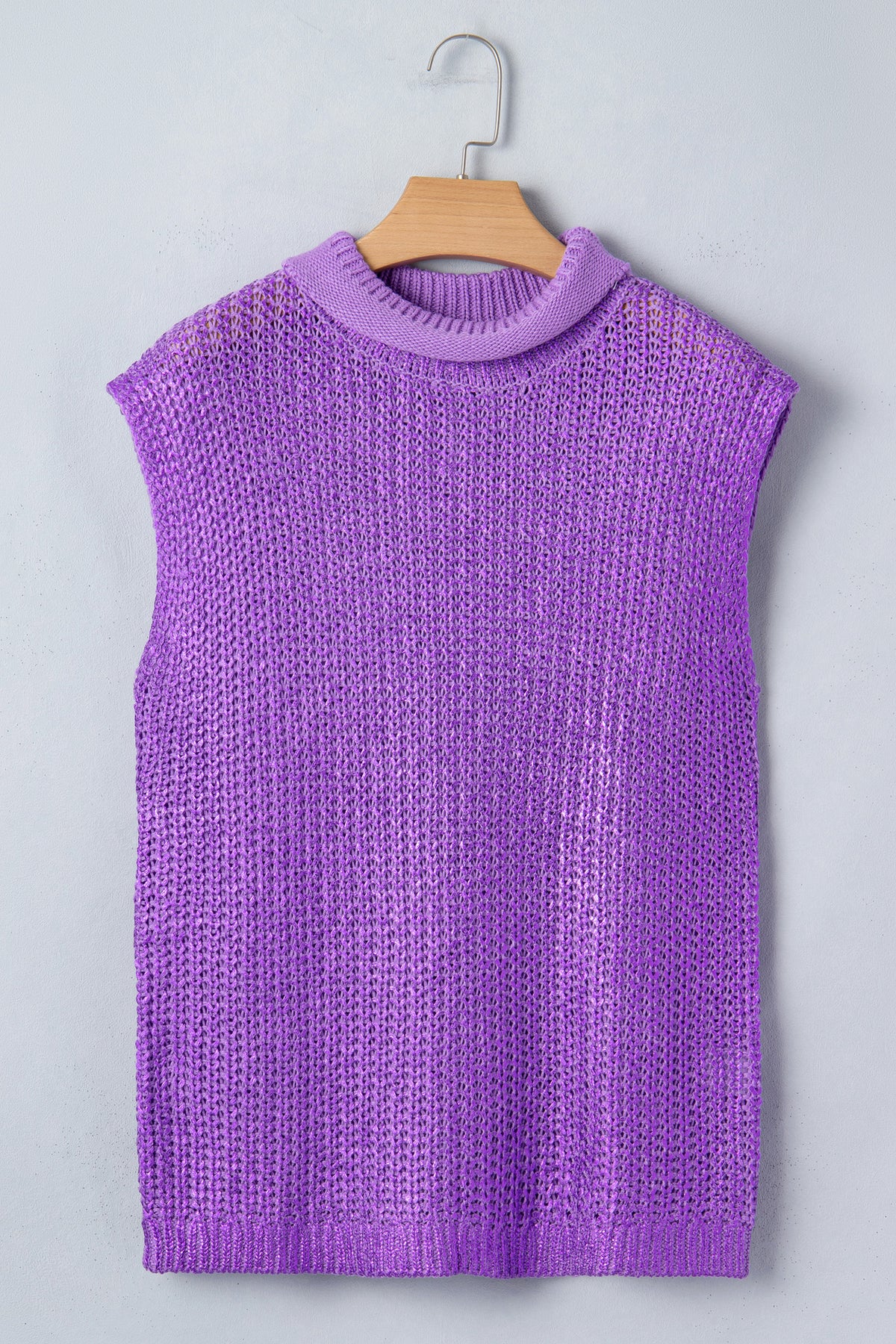 KaleaBoutique Stylish Solid Color Knit High Neck Short Sleeve Sweater - KaleaBoutique.com