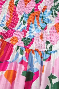 KaleaBoutique Comfortable Floral Print Adjustable Straps Smocked High Waist Sundress - KaleaBoutique.com