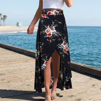 Women's Floral Tie-Waist Asymmetric Wrap Maxi Skirt - KaleaBoutique.com