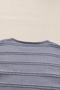 KaleaBoutique Boat Neck Drop Shoulder Pointelle Knit Sweater - KaleaBoutique.com