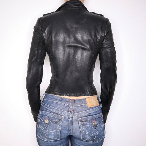 KaleaBoutique Women's Black Patchwork Biker-Style Jacket - KaleaBoutique.com