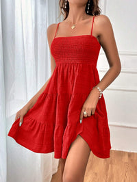 Women's Square-Neck Smocked Tiered Mini Dress - KaleaBoutique.com