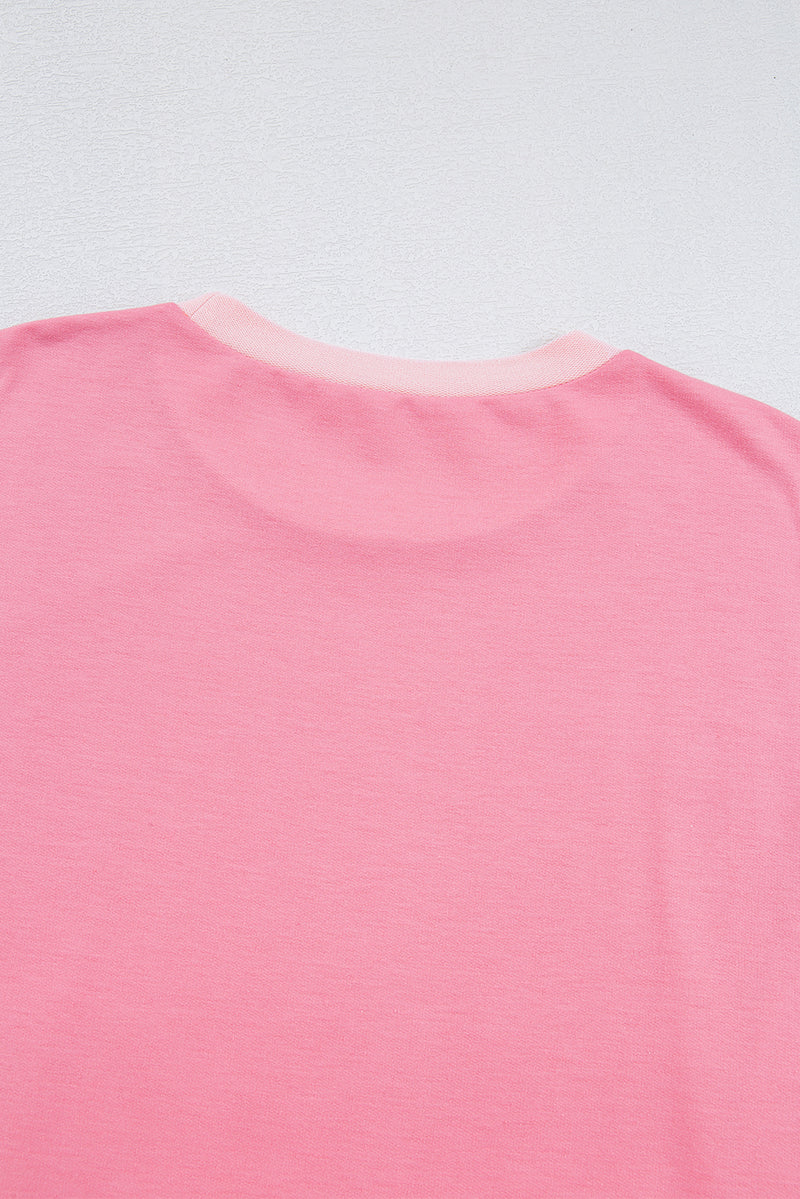 KaleaBoutique Stylish Half Sleeve Raw Seam High Low Side Split Top - KaleaBoutique.com