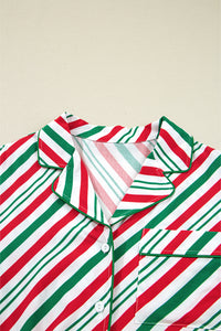 KaleaBoutique Comfortable Contrast Velvet Ribbon Knot Christmas 2pcs Pajama Set - KaleaBoutique.com