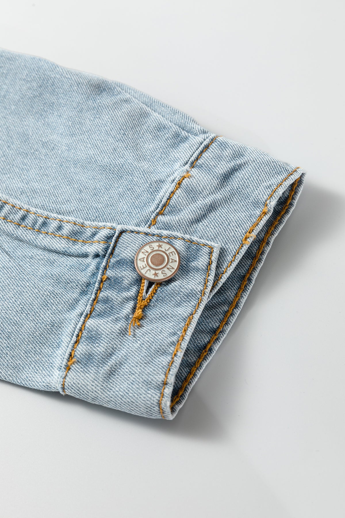 Draw-cord Hem Light Wash Denim Jacket - KaleaBoutique.com