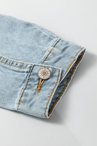 Draw-cord Hem Light Wash Denim Jacket - KaleaBoutique.com