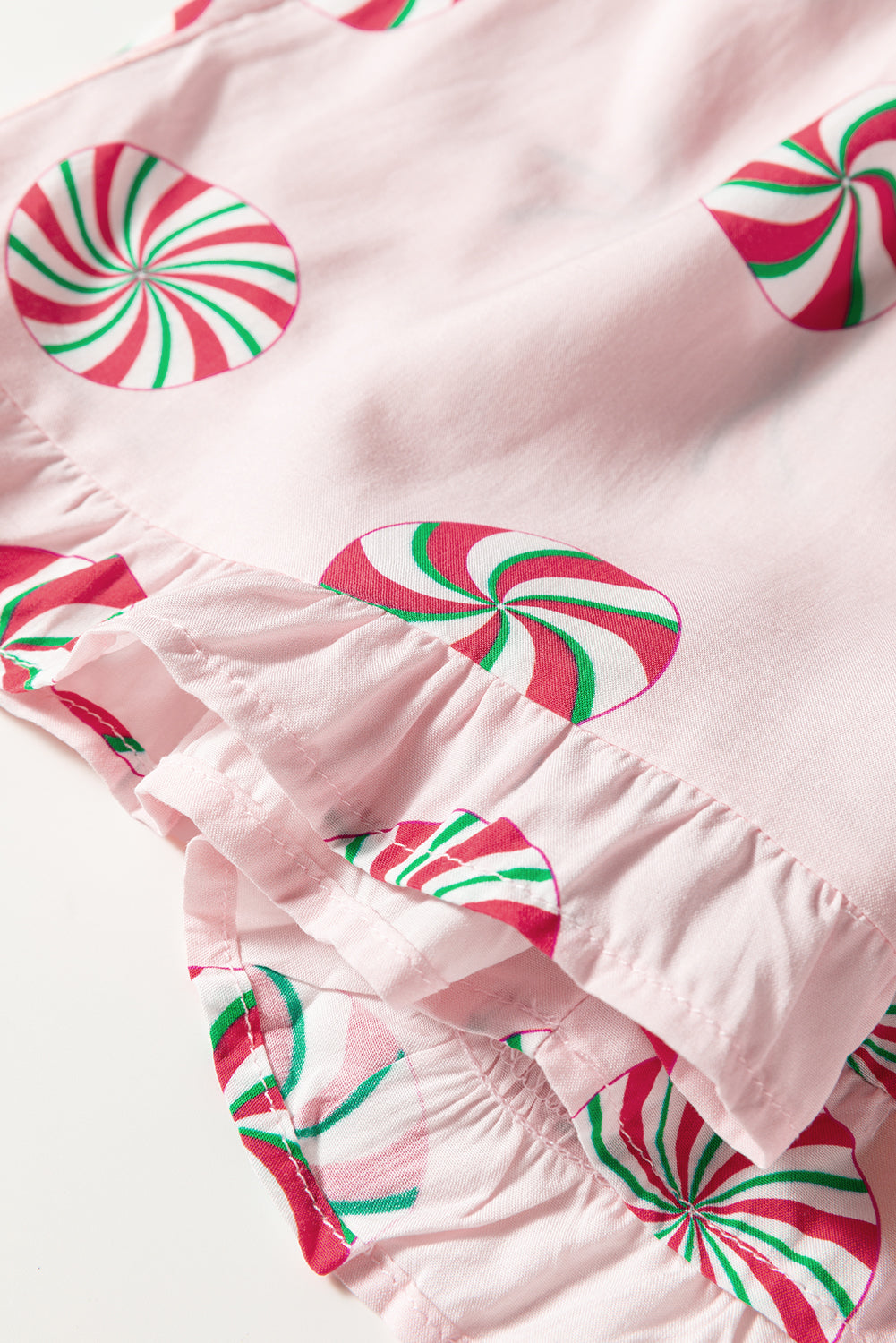 KaleaBoutique Comfortable Christmas Candy Contrast Trim Bow Knot Silky 2pcs Pajama Set - KaleaBoutique.com