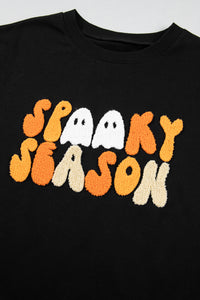 KaleaBoutique Stylish Embroidered Spooky Season Graphic Long Sleeve Round Neck Pullover Sweatshirt - KaleaBoutique.com