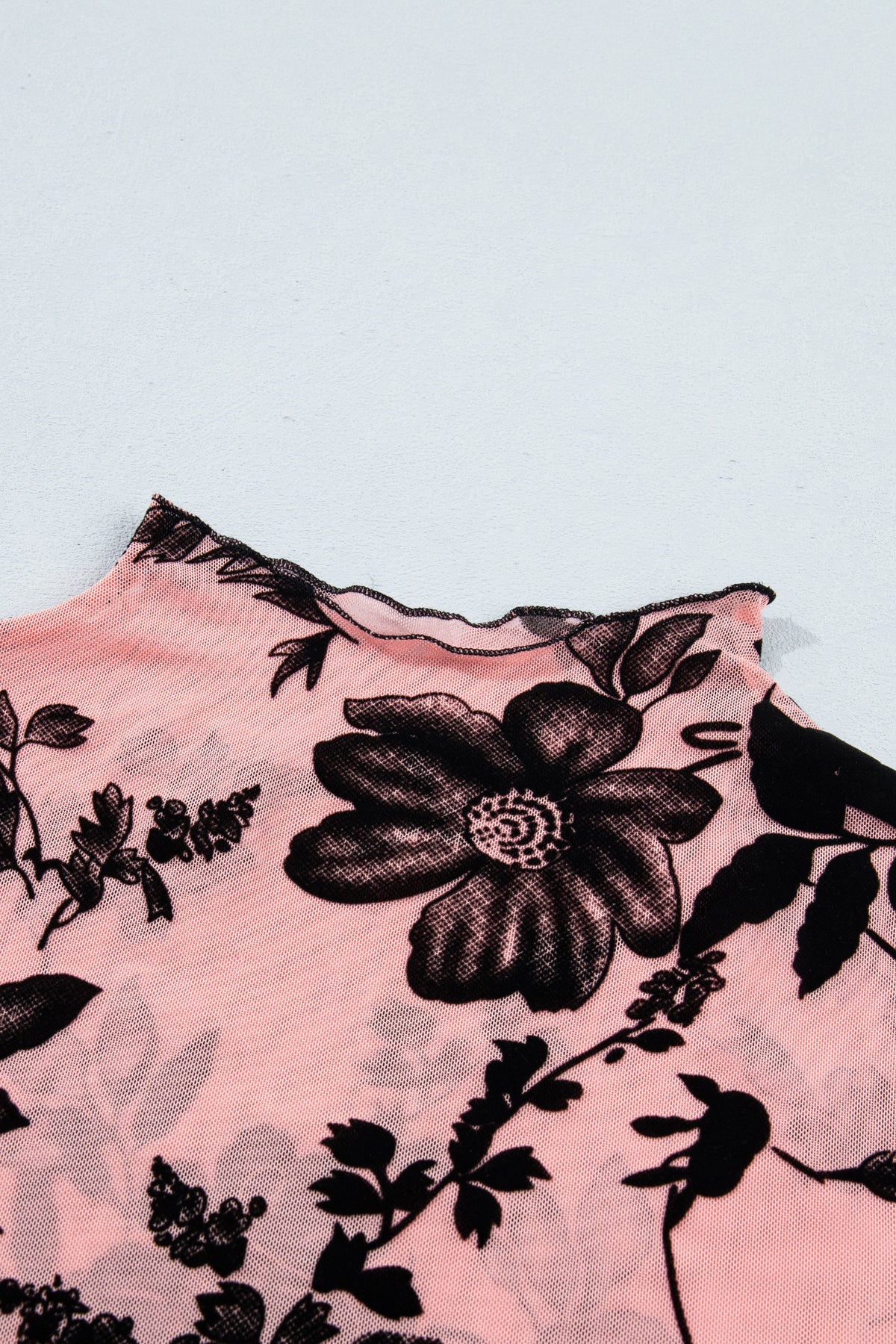KaleaBoutique Stylish Retro Floral Print Mesh Long Sleeve Pullover Blouse - KaleaBoutique.com