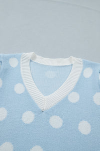 KaleaBoutique Comfortable Polka Dot Puff Short Sleeve Sweater Top - KaleaBoutique.com