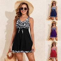 Women's Tie-Front Skirted Tankini Set with Swim Shorts - KaleaBoutique.com