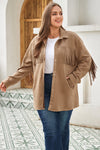 KaleaBoutique Fringe Trim Plus Size Suede Shacket - KaleaBoutique.com