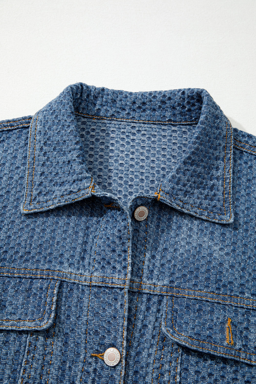 Double Flap Pocket Denim Textured Button Down Jacket - KaleaBoutique.com