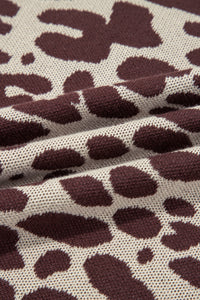 KaleaBoutique Stylish Leopard Print Short Sleeve Knit Loose Pullover Sweater - KaleaBoutique.com