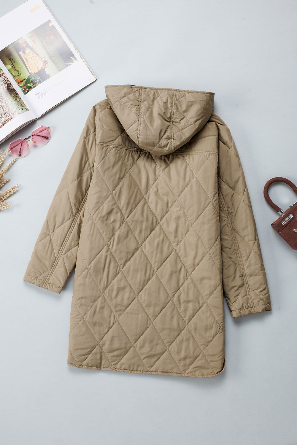 KaleaBoutique Stylish Quilted Snap Button Hooded Puffer Coat - KaleaBoutique.com