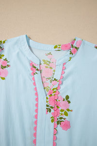 KaleaBoutique Comfortable Notched Neck Flutter Short Sleeve Floral Print Maxi Dress - KaleaBoutique.com
