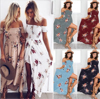 Boho style long dress women Off shoulder beach summer dresses - KaleaBoutique.com