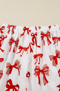 KaleaBoutique Stylish Christmas Bow Print Long 2pcs Pajama Set - KaleaBoutique.com