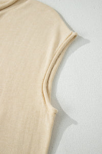 KaleaBoutique Stylish Buttoned Front Rolled Hem Cap Sleeve Sweater Top - KaleaBoutique.com